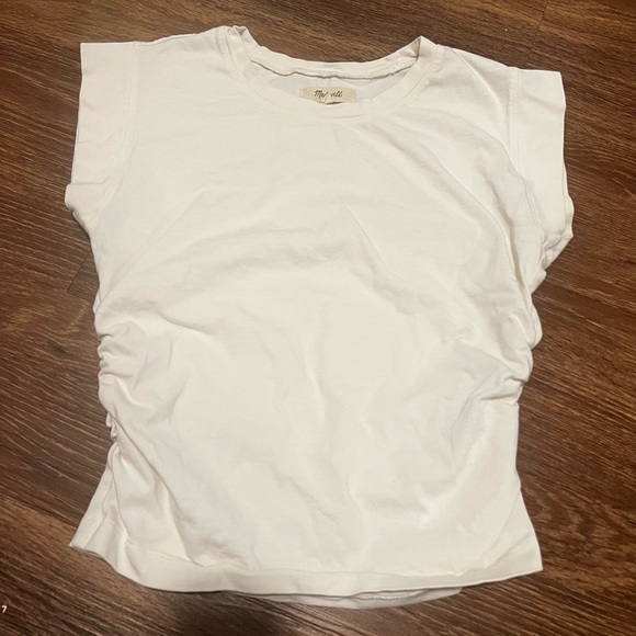 Madewell White Muscle Tee with Crew Neck and Cut Out Features - Picture 2 of 8